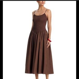 Dynamite Dress Smocked poplin Brown small